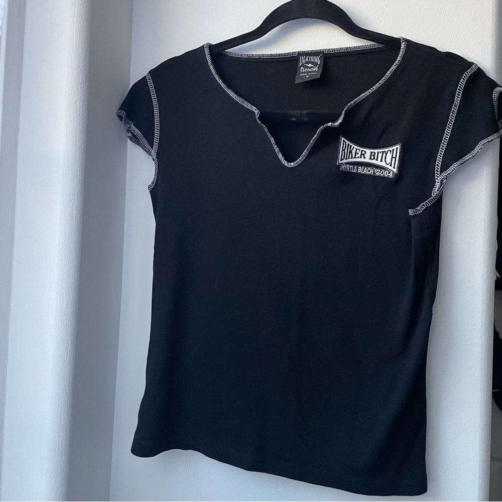 Vintage Myrtle Beach 2004 Biker B*tch Contrast Stitch Top